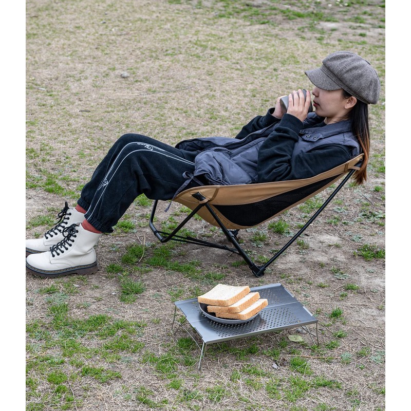 iClimb Low Ultralight Compact Camping Folding Chair with Side Pocket