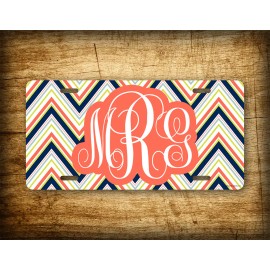 SignsAndTagsOnline.com Retro Monogram License Plate Bold Women's Custom Front Monogrammed Auto Tag Gift
