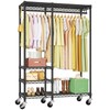 Ulif F4R Heavy Duty Clothes Rack（With Lockable Wheels ） Rolling
