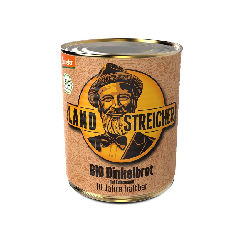 LANDSTREICHER Demeter Organic Canned Bread, 10 Year Shelf Life (1,