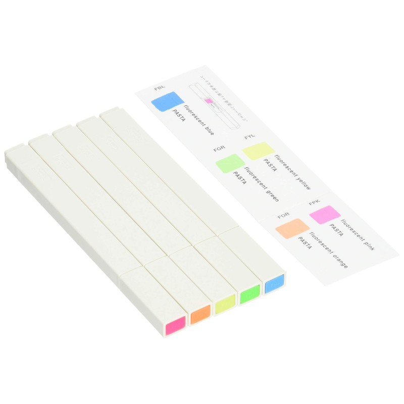 Kokuyo KE-SP15-5 PASTA Graphic Marker, Pasta, Fluorescent 5 Color Set,