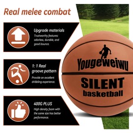 Yougeweiwu Silent Basketball-Size 7 (29.5") Upgrade Dribble Dream Silent Basketball, Foam Indoor Training Ball for Various Indoor Activities