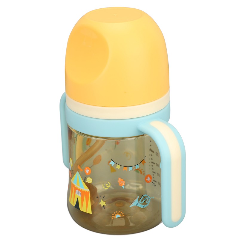 Wide Neck Sippy Straw Bottle Spill Proof Easy Grip Training
