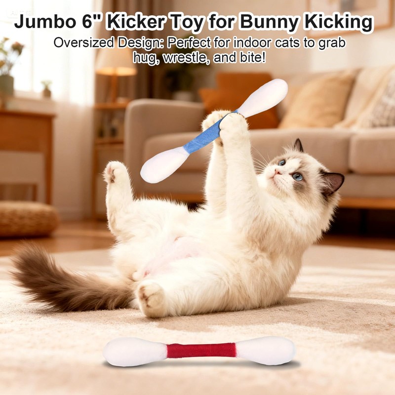 Gptkop 6 Pk Giant Q Tip Cats Toy for Boredom