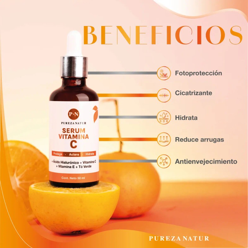 Pureza Natur Serum Vitamina C y Acido Hialuronico y Vitamina