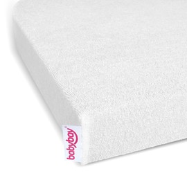 babybay Terry Towelling Fitted Sheet for Original White White