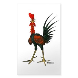 CafePress Crazy Rooster Sticker Rectangle Bumper Sticker Car Decal