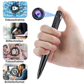 QZT Camera Pen, HD 1080P Small Camera Portable Surveillance Camera, with 32 GB Card with Recording and Photo Functions, Suitable for Recording Home Office Meetings