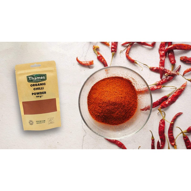 Organic Chilli Powder-Certified Organic, Non-GMO, Vegan, No Additives, No Preservatives,