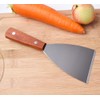 KNVIUE Stainless Steel Grill Griddle Scraper with Wooden Handle, Slant