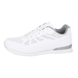 Dek Mens Penalty Lace Up Lightweight Lawn Bowling Shoes/Trainers White/Grey 10 UK