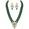 Aheli Crystal Pearl Long Collar con pendientes de caída Conjunto
