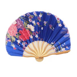 Frenflu Women's Flower Pattern Shell Type Folding Fan, Bamboo Ribs, Japanese Pattern, Lightweight, Gift, Yukata, Kimono, Japanese Accessories, Summer Festivals, Kabuki Accessories, Heat Prevention,