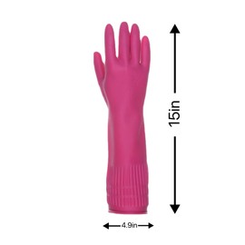 2 Pairs of Rubber Gloves, Reusable Household Dishwashing Cleaning Gloves, Extended Thick Waterproof Non-Slip Kitchen Gloves（Medium）