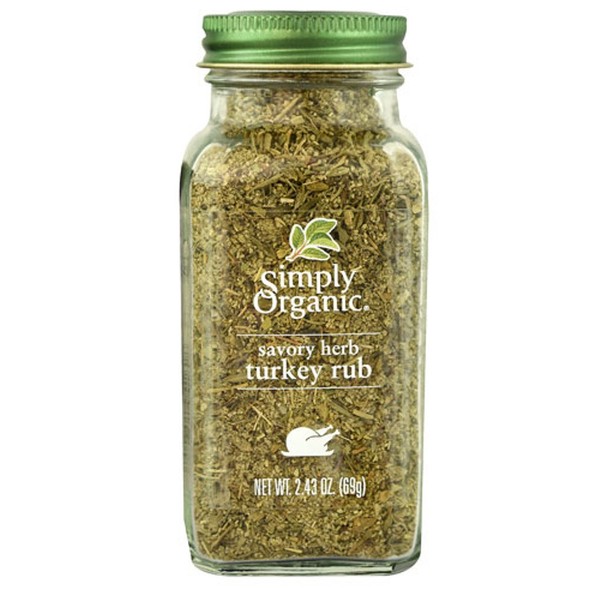 Simply Organic, Organic Savory Herb, Turkey Rub, 2.43 oz (69 g)