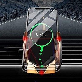 Cargador de automóvil inalámbrico, montaje en cargador de automóviles de sujeción automática, soporte de teléfono de ventilación de aire de montaje...