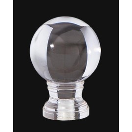 B&P Lamp® Clear Acrylic Ball Finial, 2-1/8 Inch Height, 1-1/2 Inch Diameter