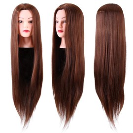Hair Training Head, Heat Resistant Mannequin Wig Cosmetology Doll Head with Table Clamp Stand