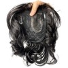 AYunhe Curly Wave Clip in Human Hair Bangs with 3D
