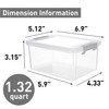 Citylife 1.3 QT 6 Pack Small Storage Bins Plastic Storage