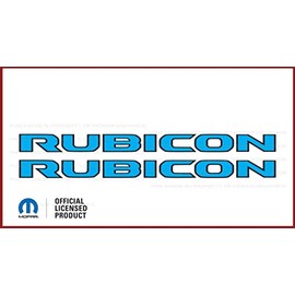 Decal Mods Rubicon Hood Graphic Vinyl Decal fits Jeep Rubicon/Gladiator JL/JT (2018-2024) Light Blue w/Black Outline FLTBLUBO (Set of 2) | FJ1J6