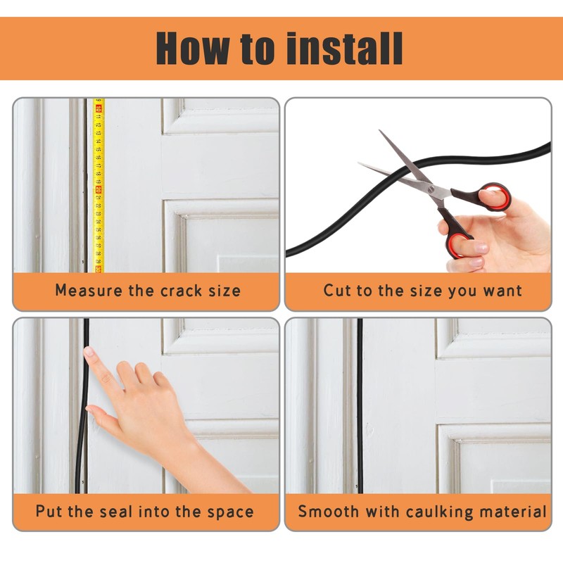 Backer Rod 3/8 Inch,Black Foam Caulk Saver for Gaps and