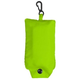 GIDUTEX Foldable Shopping Bag Convertible Mini Pocket Size with Carabiner Hook, lime green