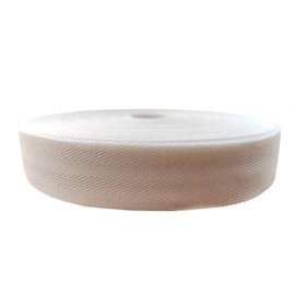 Cinta de sarga de algodón de 3/4 pulgadas, 20 yardas, cinta de espiga para manualidades de costura (blanco natural, 3/4 pulgadas, 282003)