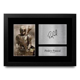 HWC Trading FR A4 Pedro Pascal The Mandalorian Gifts Printed Signed Autograph Picture for TV Show Fans - A4 Framed