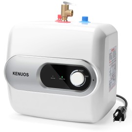 KENUOS 4 Gallon Water Heater Under Sink Instant Hot Water Heaters 1500W 110V 120V Mini Tank,Under Counter Water Heater with T&P Vavle 1/2" NPT for Kitchen,Bathroom,Camper,RV,Grey