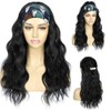 SAPPHIREWIGS Pelucas sintéticas negras con diadema y ondas corporales para