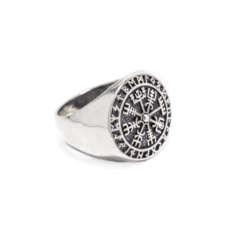 Windalf Rune Vikings Ring VEGVISIR 18 mm Viking Compass Signet