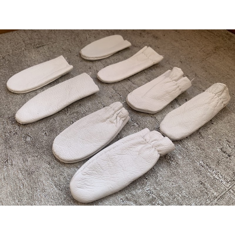 Heidifeathers 4 Pairs x Leather Finger protectors - Needle Felting