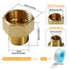 Lyeteung 2 PCS G1/2 Female to G3/8 Male Brass Thread
