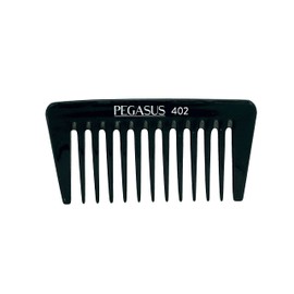 Pegasus 502, 9in Hard Rubber Wide Tooth Handle Comb, Handmade, Seamless, Smooth Edges, Anti Static, Heat and Chemically Resistant, Wet Hair, Everyday Grooming Comb | Peines de goma dura - Black