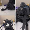 Jextech Mochila Con Cierre Esponjoso Gato Peluche Negro Muñeco 30cm