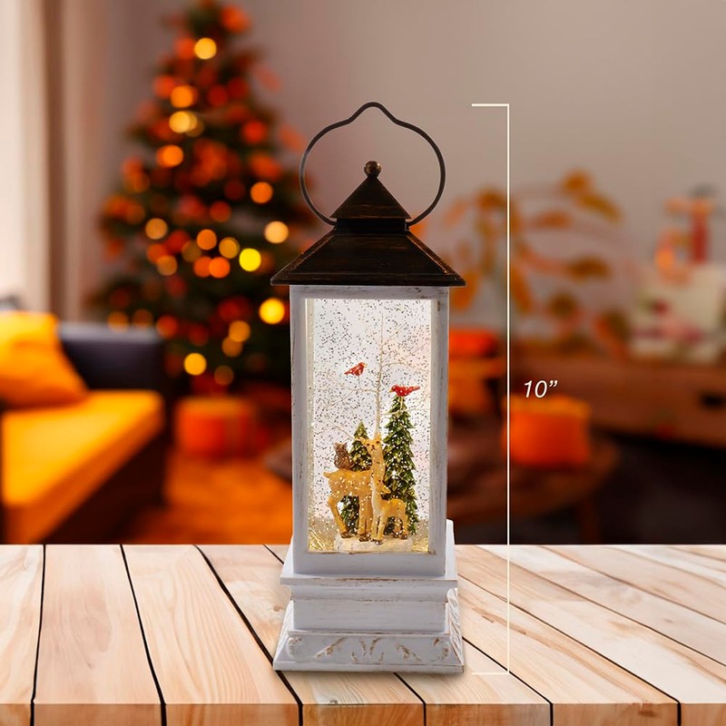 Kurt Adler 10-Inch Battery-Operated LED Deer and Tree Musical Table