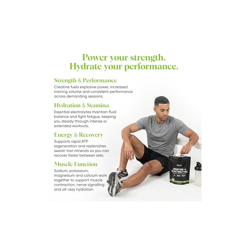 Freak Athletics Creatine Powder + Electrolytes Powder - Unflavoured, 180g