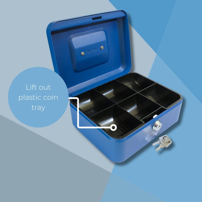 Cathedral Products Key Lockable Cash Box with Lift Out 6