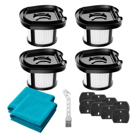 Replacement Filters for Bissell Pet Hair Eraser Handheld Vacuum – Compatible with Bissell 2390, 2390A, Pet Eraser, Cordless Hand Vacuum – Includes Filters, Cleaning Brush & Microfiber Cloths