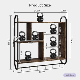 ELECWISH Gaming Floating Shelves for Wall, 34" LED Wood Pipe Shelf with Adjustable Glass Shelf, Display Bookshelf with 6 S-Hook for Living Room Kitchen Coffee Bar Black