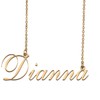 Golden Memorial Pendant Jewelry Initial Name Necklace for Dianna
