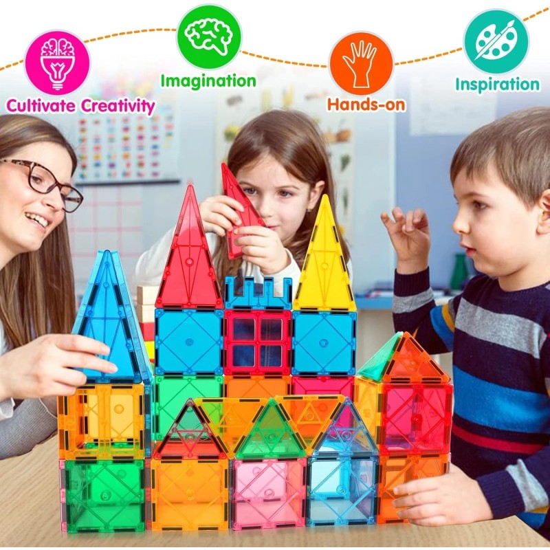 Does Not Apply 30 Pcs Magnetic Tiles Building Blocks for