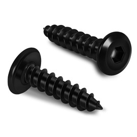M6 x 25mm Flat Head Socket Cap Self Tapping Screws, 304 Stainless Steel, Hex Drive, Black Finish, 25 PCS