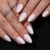Short Press On Nails Almond White False Nails Soft Gel