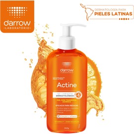 Darrow Actine Gel Limpiador Facial Dermatológico con Vitamina C y acido salicilico, para Piel Grasa y con Tendencia Acneica, Elimina el Brillo del Rosto y Refresca, Ideal para Skincare Diario, 240g