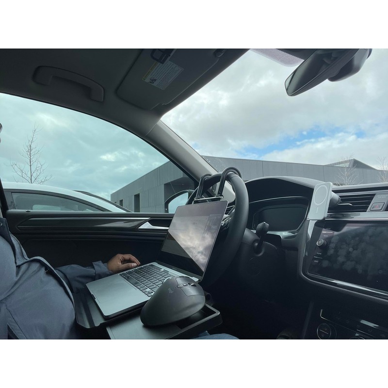 Feiezade 2 in 1 Comapct Steering Wheel Desk Headrest Tray