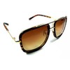 Mogul Bold Square Oversized Metal & Plastic Aviator Sunglasses (Tortoise