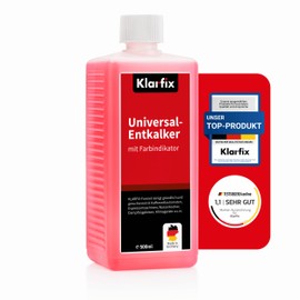 Klarfix Universal descaler with colour indicator, highly effective descaler for all household appliances with water contact with colour indicator, universal use and gentle on materials (1 x 500 ml)