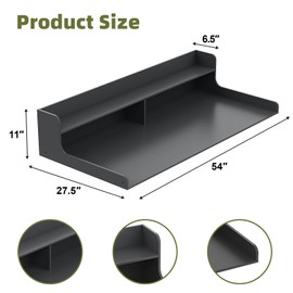 Washer Dryer Countertop with 2-Tier Shelf, 54" W X 27.5" D Wood Washer and Dryer Countertop, Laundry Topper for Washer and Dryer (Dark Gray)